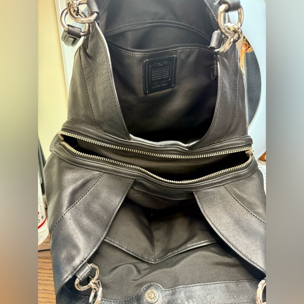 Coach Black Lexi Shoulder Bag with Monogram Pattern - Picture 8 of 13